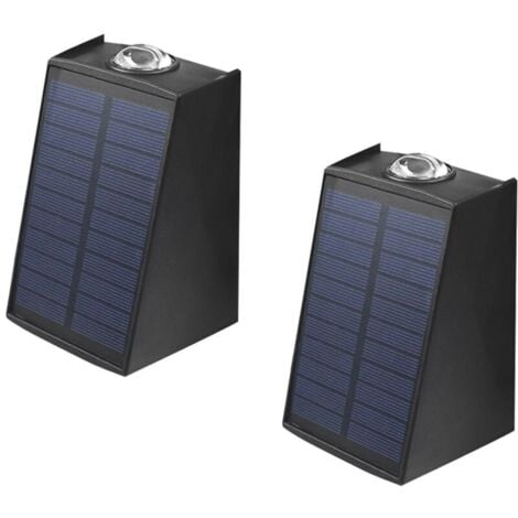 2LED Applique Murale ExtéRieure Solaire ImperméAble ÉClairage Ambiant ExtéRieur LumièRes Blanches Chaudes LumièRes de Jardin Applique Murale ExtéRieure,FOREHILL