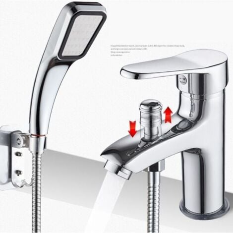 FOREHILL Mitigeur de douche Robinet de douche robinet monotrou à double usage chaud et froid Alliage，Robinet de bassin chaud et froid avec douche douche douche douche double usage single hole valve de