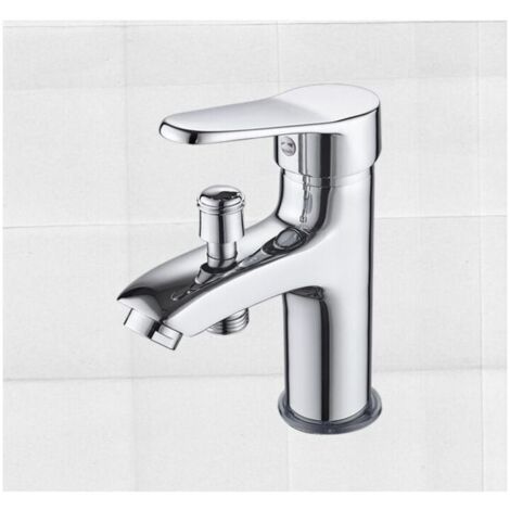 FOREHILL Mitigeur de douche Robinet de douche robinet monotrou à double usage chaud et froid Alliage，Robinet de bassin chaud et froid avec douche douche douche douche double usage single hole valve de