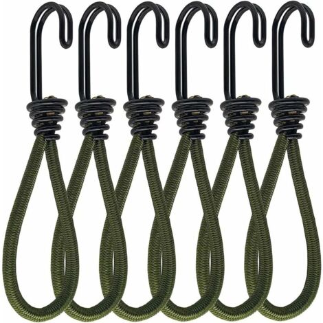 6 Tendeurs élastiques Avec Crochets - Latex, 65 Et 45 Cm, Pour Fixer Casque Et Sac Sur Vélo/moto