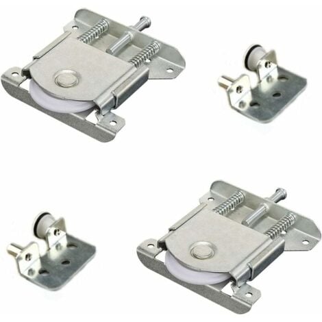 FOREHILL  Lot de 2 Pièces de Porte Coulissantes pour Armoire Wheels Runners Guides Roulements à Bille Coulissant Pièces Nylon Armoire Ensemble de Roulette de Porte pour Placard Armoire Cabinet