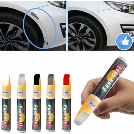FOREHILL Peinture De Retouche pour Voiture, Stylo De Réparation De Rayures De Voiture, Stylo De Retouche Peinture Carrosserie De Voiture Noire Argent Blanc Rouge Gris