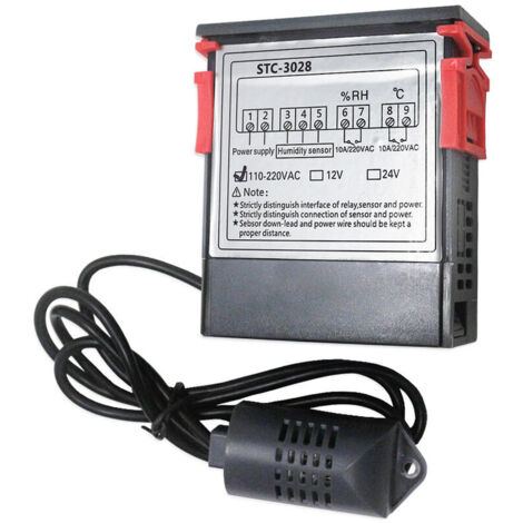 Régulateur Humidité Et Température Prise - Hygrostat Numérique 16A/230V - Pour Serre, Aquarium, Intérieur - Avec Sonde - 9