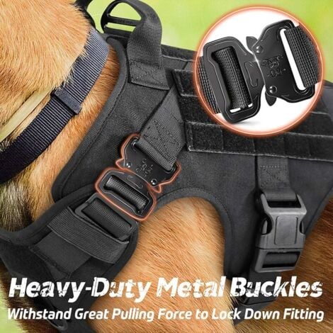 FOREHILL Gilet tactique chien moyen et grand manteau tactique chien nylon 1000D hydrofuge noir code M