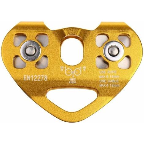 Poulie D'escalade 30KN – Aluminium, Pour Corde 13mm, Arboriste Gréement