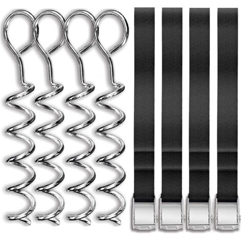 Kit D'ancrage Pour Trampoline En Forme De Tire-bouchon, Piquets En Spirale En Acier A~p145671751
