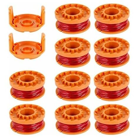 Bobines De Rechange Pour Débroussailleuse Worx WG150 à WG180 - Fil Nylon 1,65 Mm - Lot De 2 - Système Auto-alimenté - 10