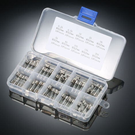 Boite De 100 Fusibles 10 Calibres X10 : 0,1A / 0,16A / 0,2A / 0,315A / 0