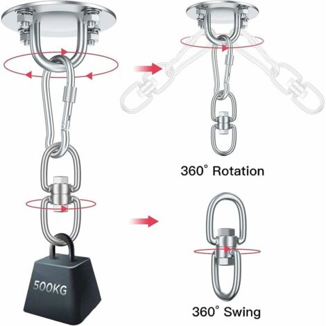 Émerillon Pivotant 360° Aluminium Pour Escalade, Hamac Et Balançoire - Roulement Scellé