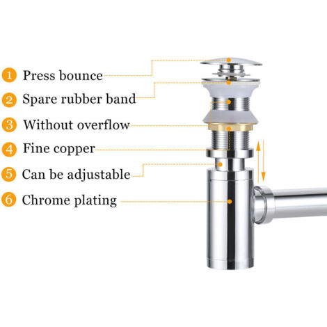 Bonde De Lavabo Pop Up,Bassin Pop-up Remplacement,Bonde De Vidange Lavabo,Bassin Pop Up Click Boulons,Adapté à La Plupart Des Bouchons De Vidange De Bassin De Baignoire D'éVier,3 Pièces