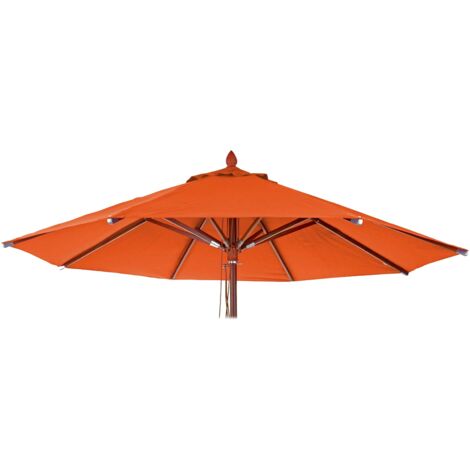 Funda de repuesto para sombrilla de madera para hostelería HHG-656, funda para sombrilla, redonda, Ø 3 m, poliéster, terracota