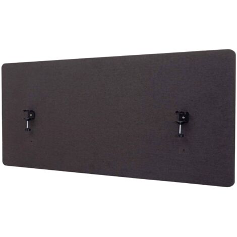 Separador acústico de escritorio HHG-943, mampara de privacidad para escritorio, doble pared de tela/textil, 60x140cm marrón-gris (1/5)