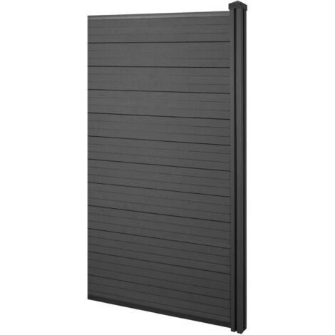 WPC pantalla de privacidad Sarthe, valla cortavientos, WPC poste, elemento de extensión estrecha, 0,98m antracita