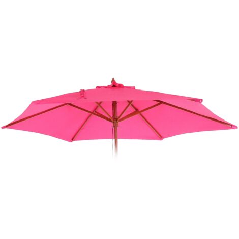 Funda de Recambio para Sombrilla Florida, Funda de Recambio para Sombrilla, Ø 3m Poliéster 6 Puntales, rosa
