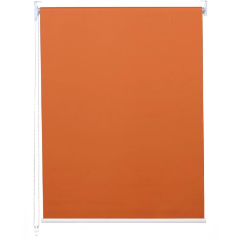 Estor enrollable HHG-367, estor enrollable de ventana de tiro lateral, 120x160cm protección solar blackout opaco, naranja (1/5)