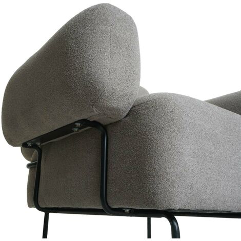 Sillón de salón con otomana tapizado en tela HOMCOM 67x69x100 cm gris