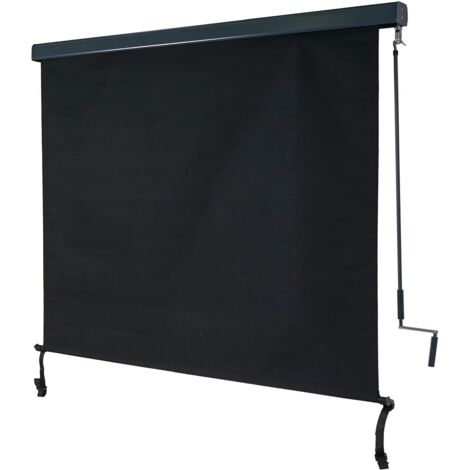 Toldo vertical HHG-621, toldo vertical, protección visual, persiana exterior, protección UV 50, tejido, 250 x 180 cm, negro (1/5)