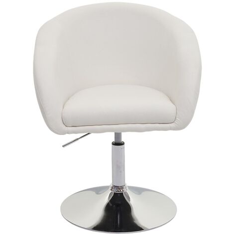 [NUNCA USADO] Silla de comedor HHG-247, silla de cocina silla giratoria silla de salón, giratoria regulable en altura, Tela/Textil crema-blanco