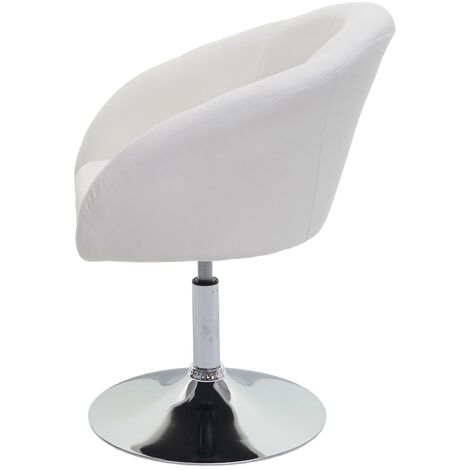 [NUNCA USADO] Silla de comedor HHG-247, silla de cocina silla giratoria silla de salón, giratoria regulable en altura, Tela/Textil crema-blanco