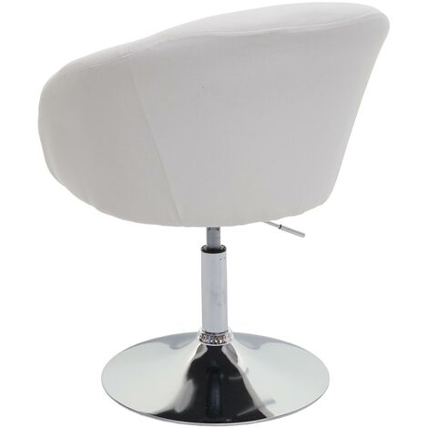 [NUNCA USADO] Silla de comedor HHG-247, silla de cocina silla giratoria silla de salón, giratoria regulable en altura, Tela/Textil crema-blanco