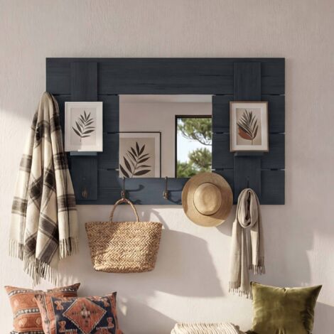 NUNCA USADO] Perchero de pared HHG-933 con espejo, panel perchero