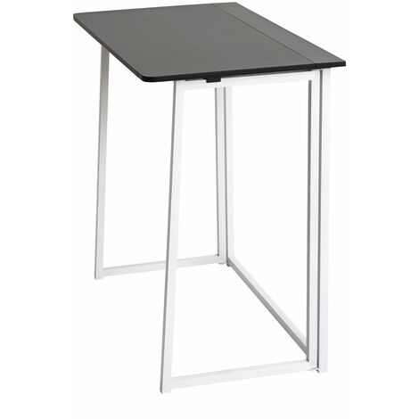 NUNCA USADO] Escritorio HHG-558 plegable, mesa consola mesa plegable mesa  para ordenador portátil mesa de almacenaje, 80x45cm, metal MDF blanco negro