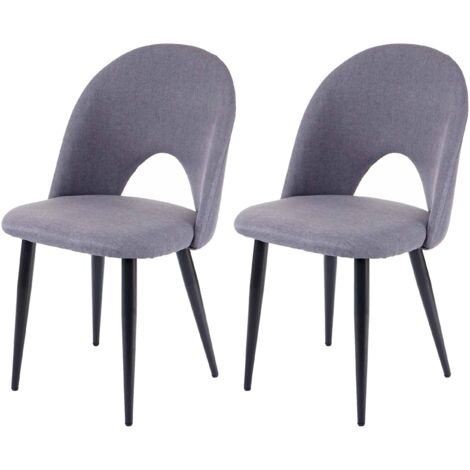 [NUNCA USADO] Juego de 2 sillas de comedor HHG-205, silla de cocina, tela/textil, gris oscuro (1/5)
