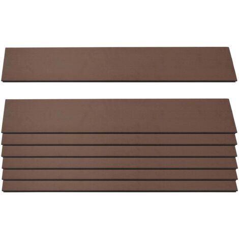 Juego de 7 listones para pantalla protectora de WPC Sarthe, tablas cortavientos, aprox. 1 m², con certificación MVG, 90 cm, marrón