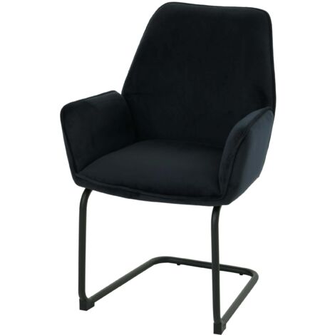 [NUNCA USADO] Silla basculante HHG-410, silla de comedor silla de cocina, tela/textil Oeko-Tex MVG, azul antracita (1/5)