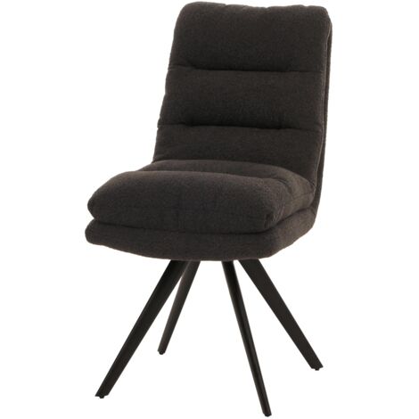 [NUNCA USADO] Silla de comedor HHG-481, silla de cocina silla, giratoria auto posición tela/textil bouclé MVG, gris oscuro