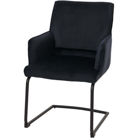 [NUNCA USADO] Silla basculante HHG-416, silla de comedor silla de cocina, tela/textil Oeko-Tex, azul antracita (1/5)