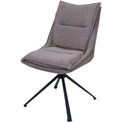 Silla de comedor HHG-453, silla de cocina, giratoria con retorno automático, tela/textil (420 g/m²) Oeko-Tex, beige (1/5)