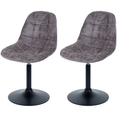 [NUNCA USADO] Lote de 2 sillas de comedor HHG-837, silla de cocina silla giratoria, acero MVG tela/textil chenilla (465g/m²), marrón (1/5)