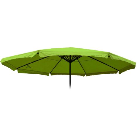 Funda de recambio para sombrilla Meran Pro, sombrilla de mercado para hostelería con faldón Ø 5m, poliéster, verde claro (1/5)