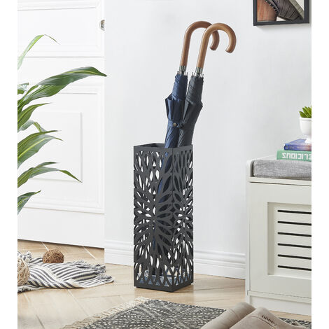 Porte-parapluies Acan En Plastique Noir - Design Moderne, Dimensions 50x28x28 Cm, Idéal Pour L'entrée, Le Hall Ou Le Bureau