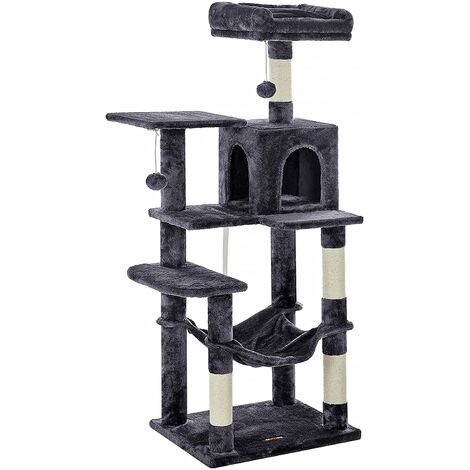 Grattoir avec hamac multi-chat, Arbre à chat, Gris fumé (1/5)