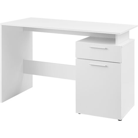 Bureau - avec porte et tiroir - 110x75x53 cm - blanc