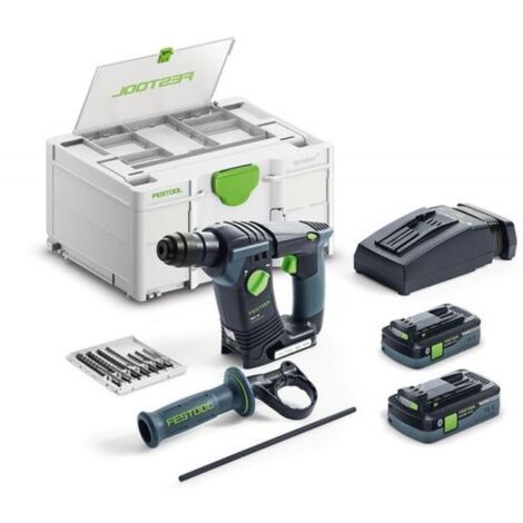 Festool – Perforateur sans fil 18V 577602 – Force de frappe 1,80 J – Moteur EC-TEC sans charbon – Pour béton et maçonnerie