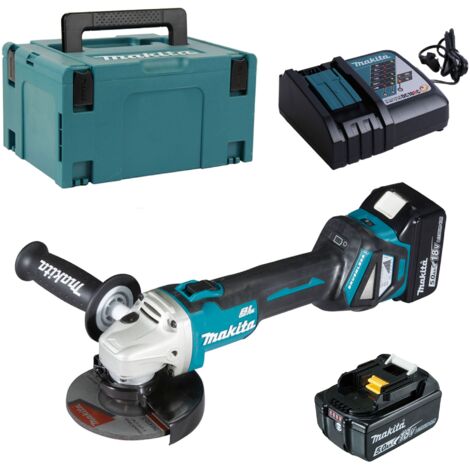 Meuleuse MAKITA DGA511RTJ - 18V - 5,0Ah - 2 batteries 18V 5 Ah avec chargeur