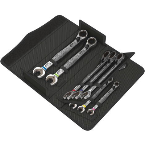 Wera – Jeu de 11 clés mixtes à cliquet Joker réversibles – Plage de tailles 8 à 19 mm – Acier chrome-molybdène – Denture 80 dents