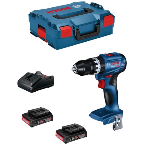 Perceuse-visseuse à percussion sans fil GSB 18V-45 Bosch, 2 batteries 2,0Ah, GAL 18V-20 dans L-Boxx