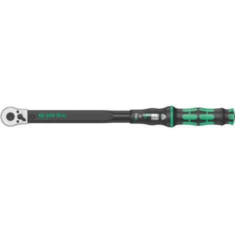 Wera – Clé dynamométrique 1/2' 40 - 200 Nm – Déclenchement automatique avec signal audible – Cliquet réversible 45 dents – 5075622001