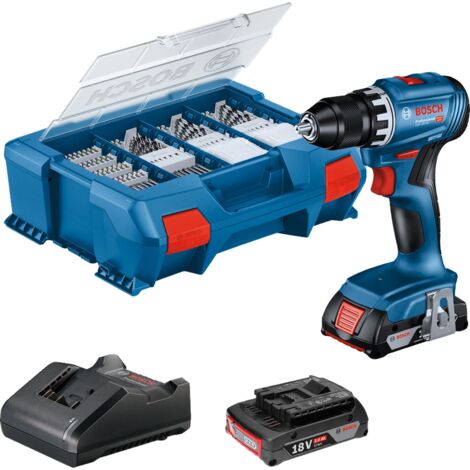 Perceuse-visseuse sans fil GSR 18V-45 Bosch, 2 batteries GBA 18V 2.0Ah, chargeur en L-CASE (1/10)