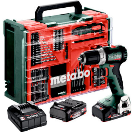 Metabo – Perceuse-visseuse sans fil 18V avec 2 batteries 2.0Ah – Moteur Brushless compact – Couple 65Nm pour perçage bois et métal – Atelier mobile inclus - BS 18 L BL (1/8)