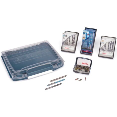 Bosch – Coffret de forets pour perceuse 57 pièces – Forets hélicoïdaux pour bois et métal – Embouts de vissage – Mandrin magnétique – 615997643