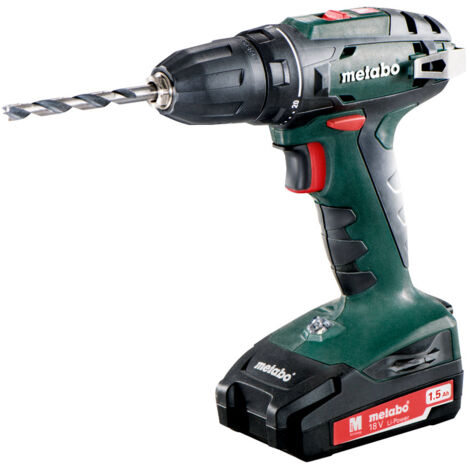 Metabo – Perceuse-visseuse sans fil 18V avec 1 batterie 1.5Ah – Couple max 48Nm pour perçage bois tendre – Coffret avec chargeur SC 30
