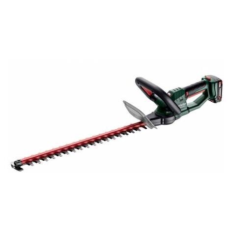 Metabo – Taille-haie sans fil 18V avec 2 batteries 2.0Ah – Lame de 55 cm – Technologie laser pour coupes nettes – Interrupteur de sécurité (1/10)