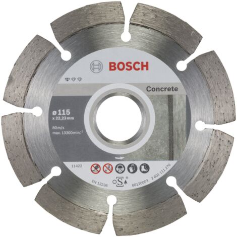 Disque à tronçonner diamanté Standard for Concrete Bosch, 115 x 22,23 x 1,6 x 10 mm, lot de 10