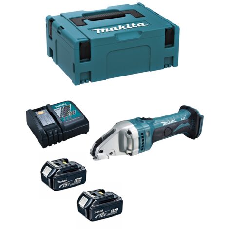 Makita – Cisaille à tôle sans fil 18V – 2 batteries 5,0Ah – Capacité de coupe inox 1,2mm – Système à double couteaux pour coupes nettes - DJS161RTJ