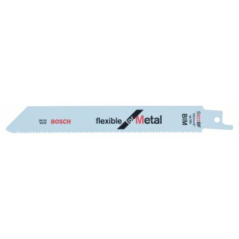 Bosch – Lame de scie sabre flexible pour métal 150 mm – Lot de 100 pièces – Coupe rapide tôles 3-8 mm et tubes Ø < 100 mm - 2608656027